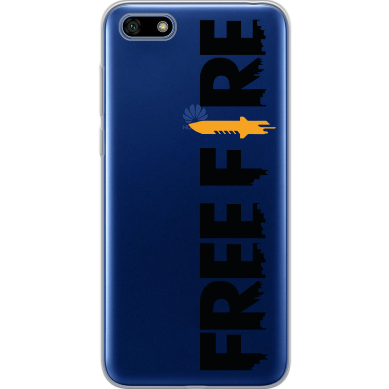 Прозрачный чехол Uprint Huawei Y5 2018 / Honor 7A Free Fire Black Logo