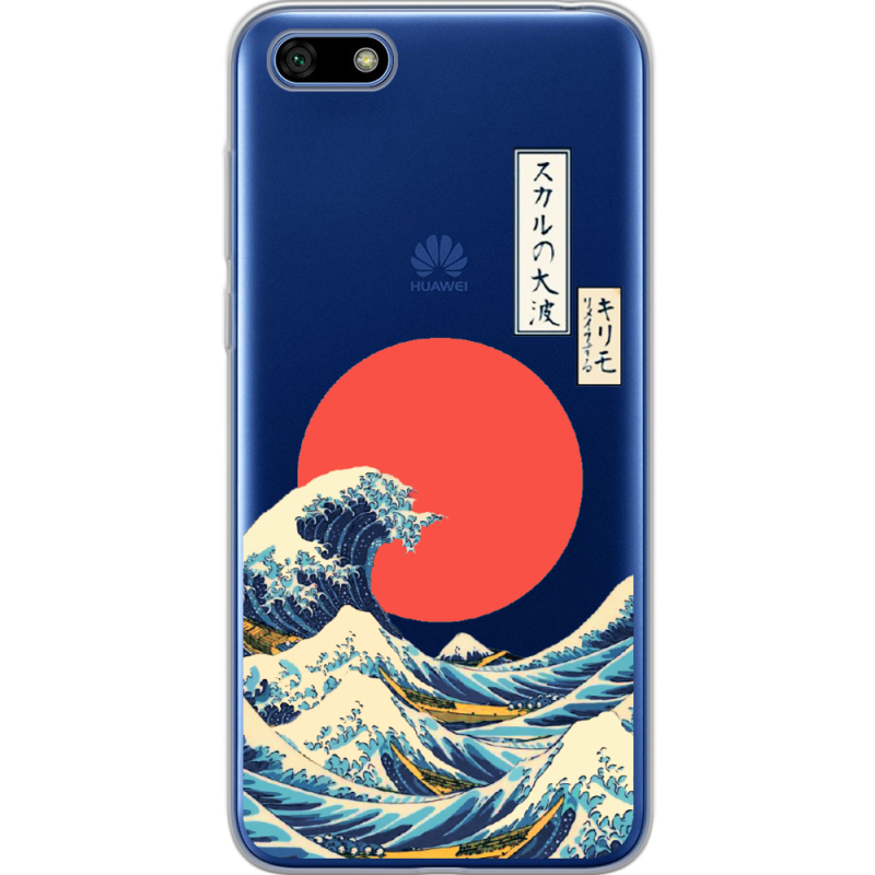 Прозрачный чехол Uprint Huawei Y5 2018 / Honor 7A Большая волна в Канагаве
