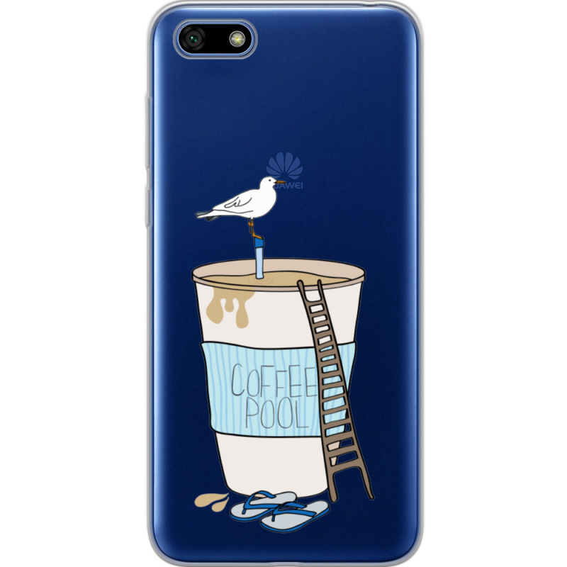 Прозрачный чехол Uprint Huawei Y5 2018 / Honor 7A Segull in Cofee Pool