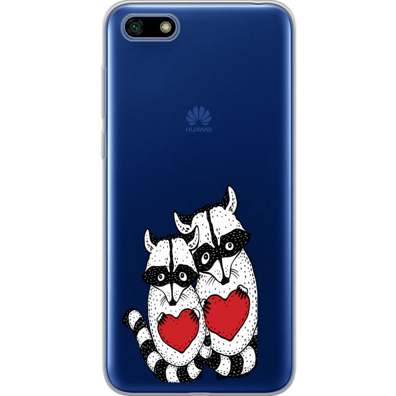 Прозрачный чехол Uprint Huawei Y5 2018 / Honor 7A Raccoons in love