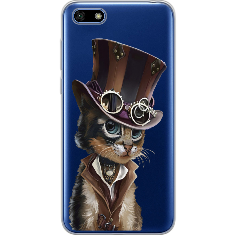 Прозрачный чехол Uprint Huawei Y5 2018 / Honor 7A Steampunk Cat