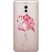 Прозрачный чехол Uprint Meizu M6 Note Floral Flamingo