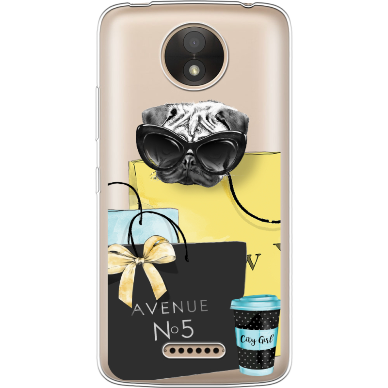 Прозрачный чехол Uprint Motorola Moto C XT1750 Fashion Pug