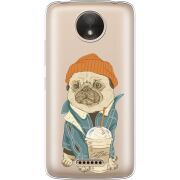 Прозрачный чехол Uprint Motorola Moto C XT1750 Dog Coffeeman