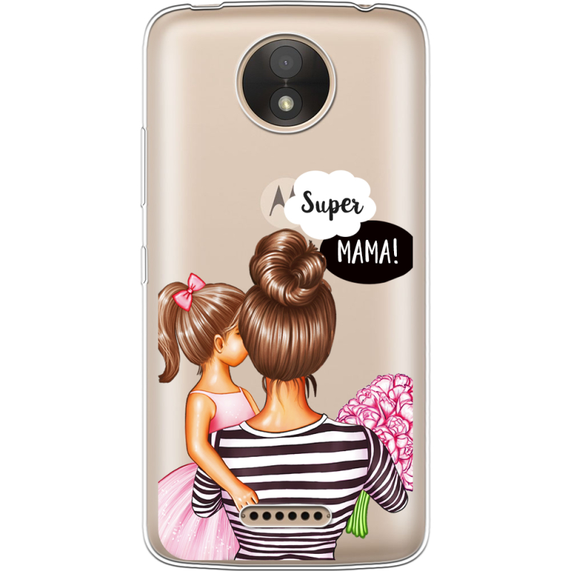 Прозрачный чехол Uprint Motorola Moto C XT1750 Super Mama and Daughter