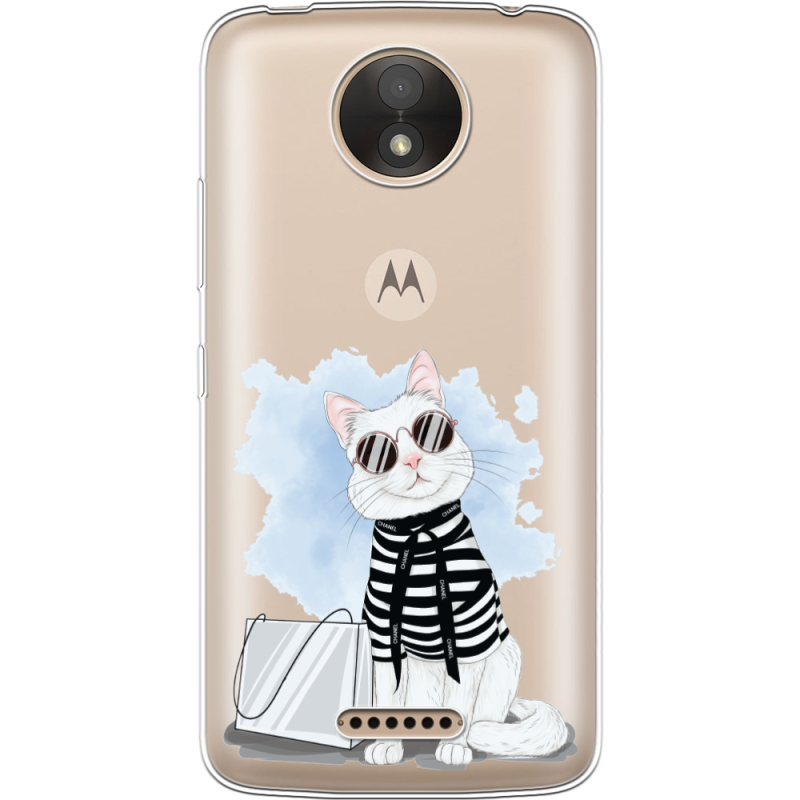 Прозрачный чехол Uprint Motorola Moto C XT1750 Cat Style