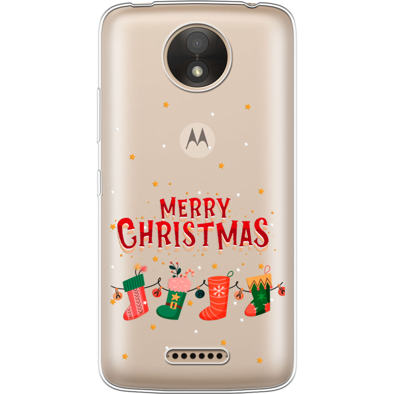 Прозрачный чехол Uprint Motorola Moto C XT1750 Merry Christmas