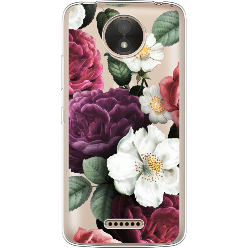 Прозрачный чехол Uprint Motorola Moto C XT1750 Floral Dark Dreams