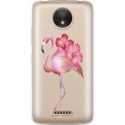 Прозрачный чехол Uprint Motorola Moto C XT1750 Floral Flamingo