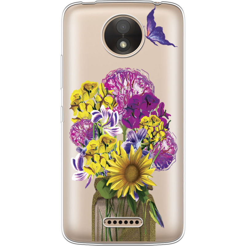 Прозрачный чехол Uprint Motorola Moto C XT1750 My Bouquet