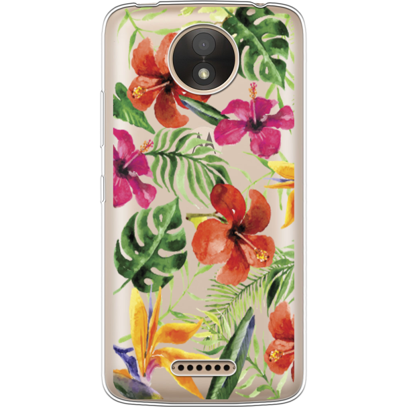 Прозрачный чехол Uprint Motorola Moto C XT1750 Tropical Flowers