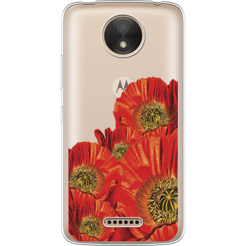 Прозрачный чехол Uprint Motorola Moto C XT1750 Red Poppies