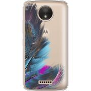 Прозрачный чехол Uprint Motorola Moto C XT1750 Feathers