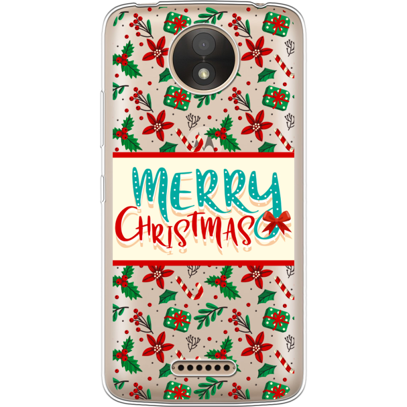 Прозрачный чехол Uprint Motorola Moto C Plus XT1723 Vintage Christmas Pattern