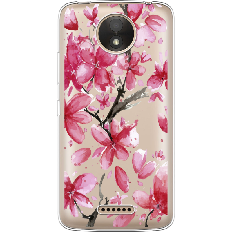 Прозрачный чехол Uprint Motorola Moto C Plus XT1723 Pink Magnolia