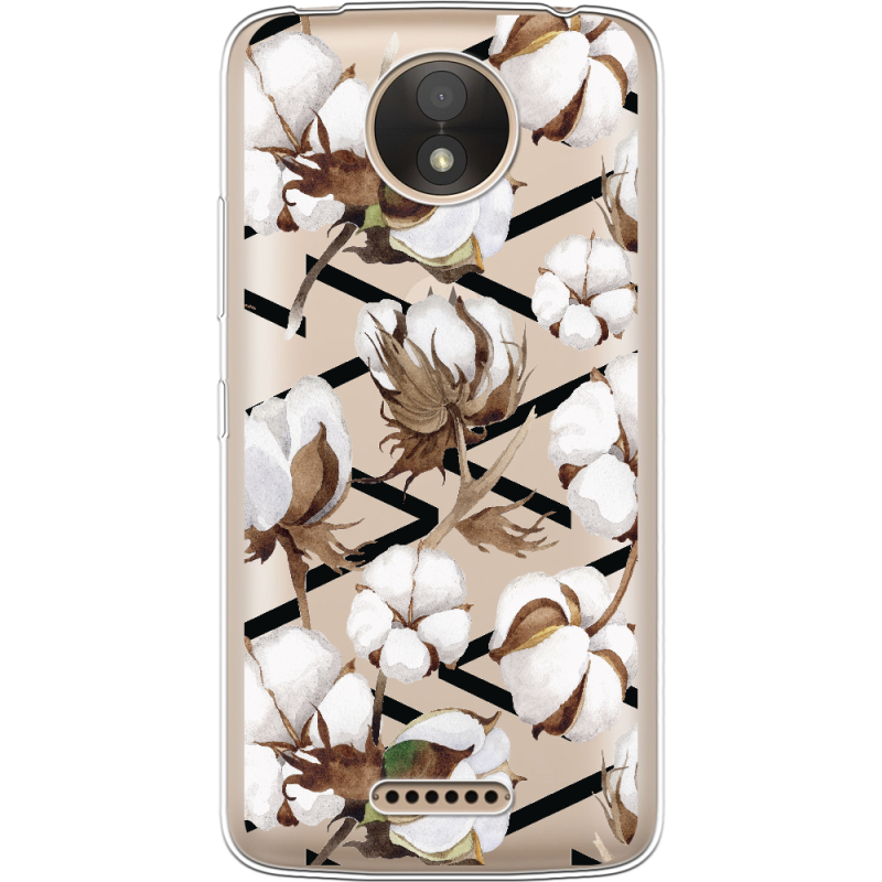 Прозрачный чехол Uprint Motorola Moto C Plus XT1723 Cotton flowers