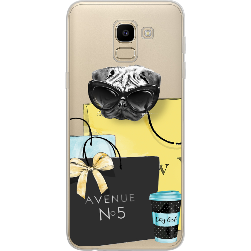 Прозрачный чехол Uprint Samsung J600 Galaxy J6 2018 Fashion Pug