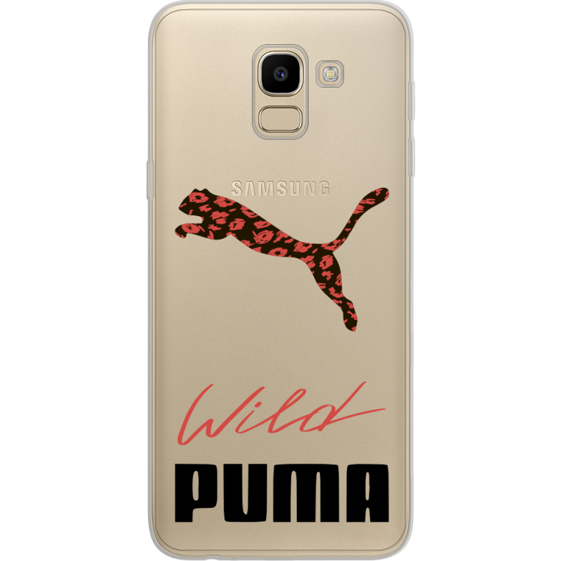 Прозрачный чехол Uprint Samsung J600 Galaxy J6 2018 Wild Cat