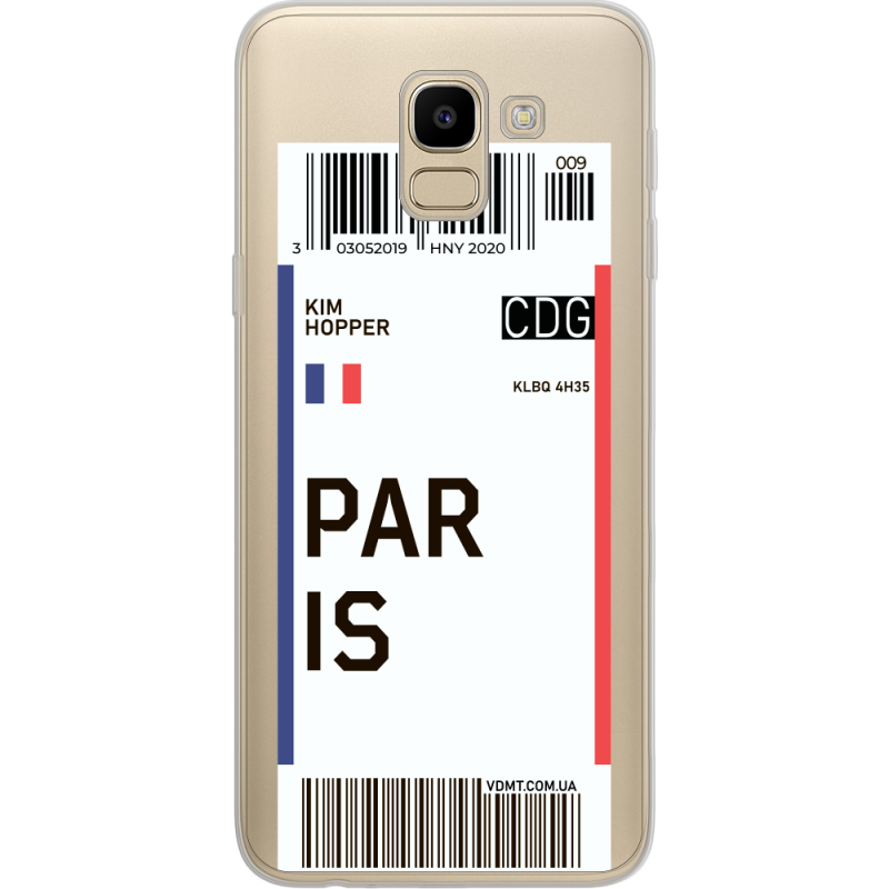 Прозрачный чехол Uprint Samsung J600 Galaxy J6 2018 Ticket Paris