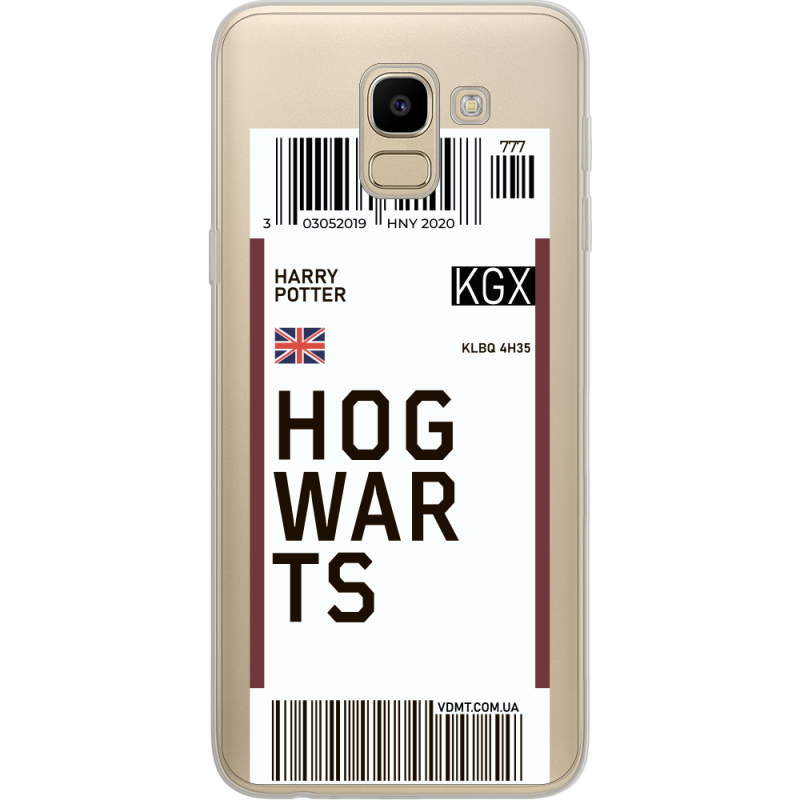 Прозрачный чехол Uprint Samsung J600 Galaxy J6 2018 Ticket Hogwarts
