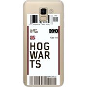 Прозрачный чехол Uprint Samsung J600 Galaxy J6 2018 Ticket Hogwarts