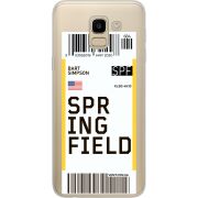 Прозрачный чехол Uprint Samsung J600 Galaxy J6 2018 Ticket Springfield