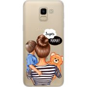 Прозрачный чехол Uprint Samsung J600 Galaxy J6 2018 Super Mama and Son