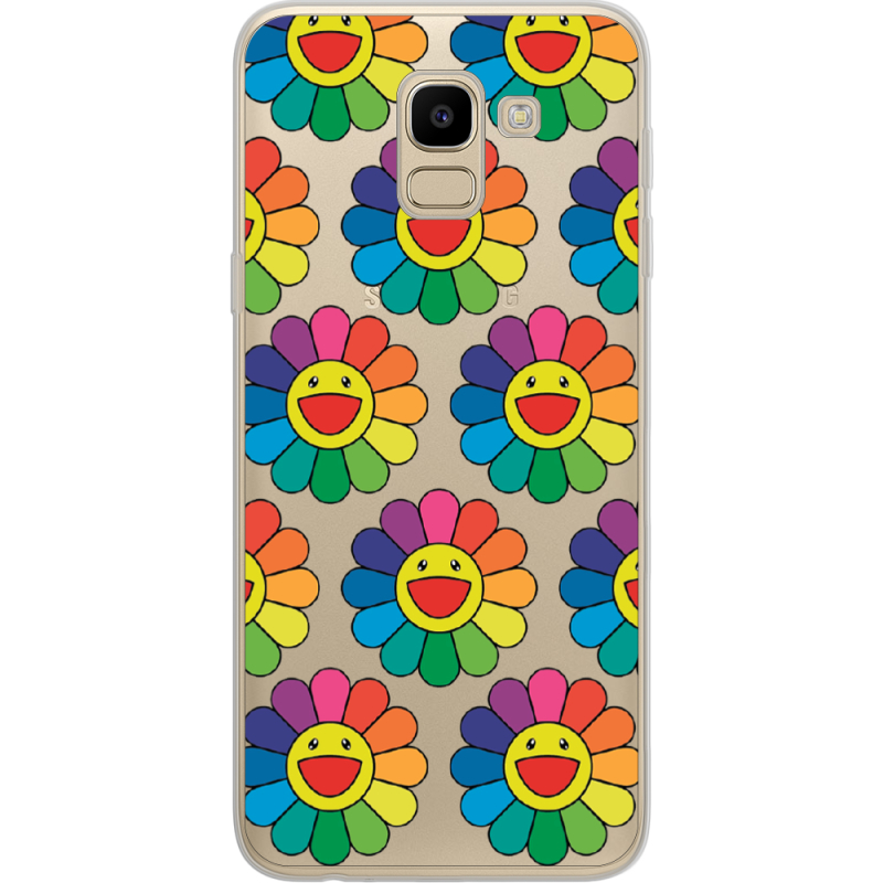 Прозрачный чехол Uprint Samsung J600 Galaxy J6 2018 Hippie Flowers