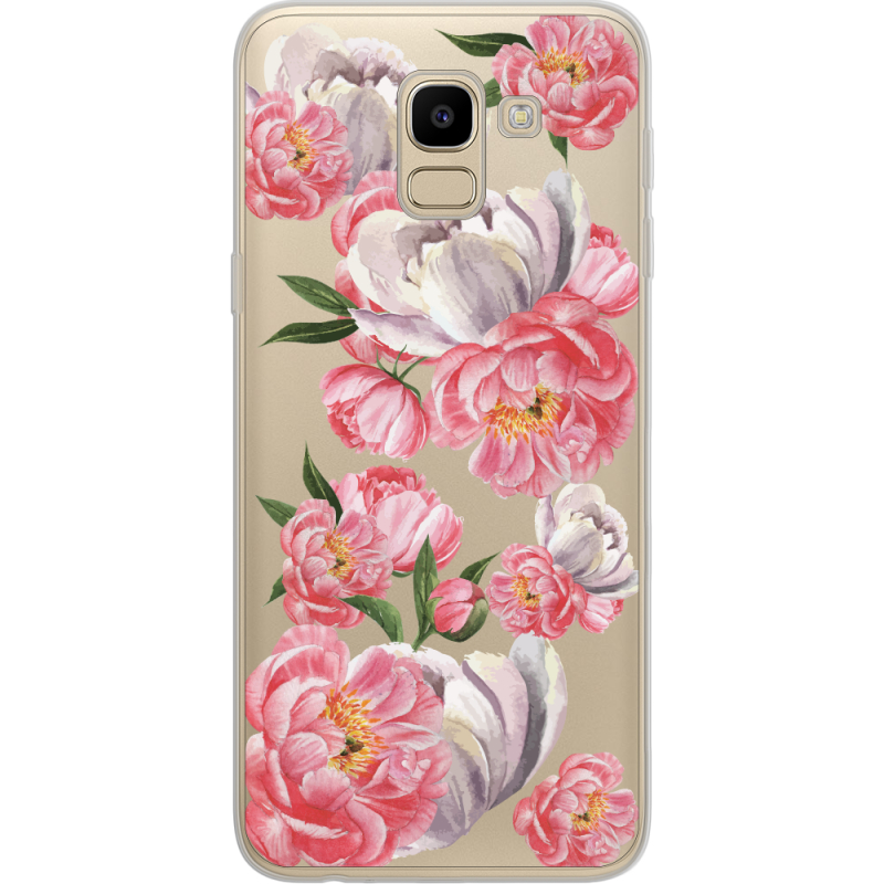 Прозрачный чехол Uprint Samsung J600 Galaxy J6 2018 Peony Watercolor Style