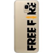 Прозрачный чехол Uprint Samsung J600 Galaxy J6 2018 Free Fire Black Logo