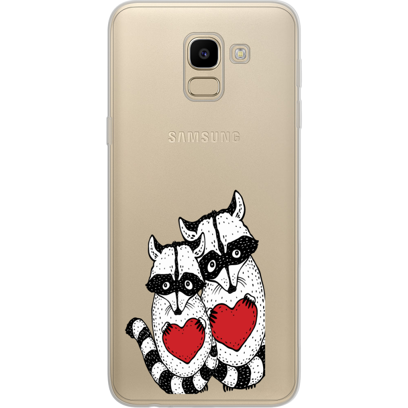 Прозрачный чехол Uprint Samsung J600 Galaxy J6 2018 Raccoons in love