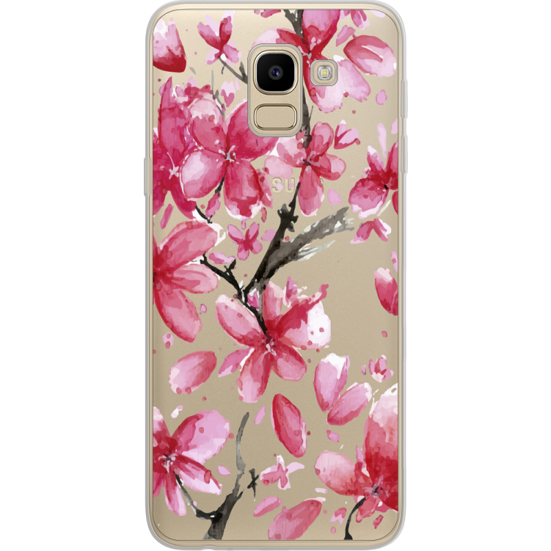 Прозрачный чехол Uprint Samsung J600 Galaxy J6 2018 Pink Magnolia