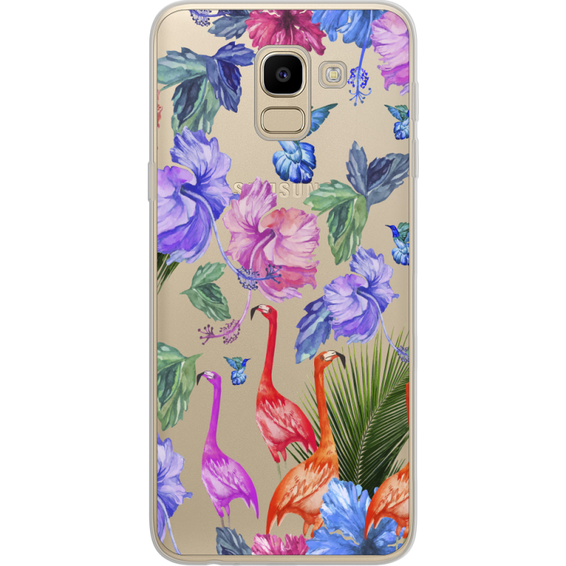 Прозрачный чехол Uprint Samsung J600 Galaxy J6 2018 Flamingo