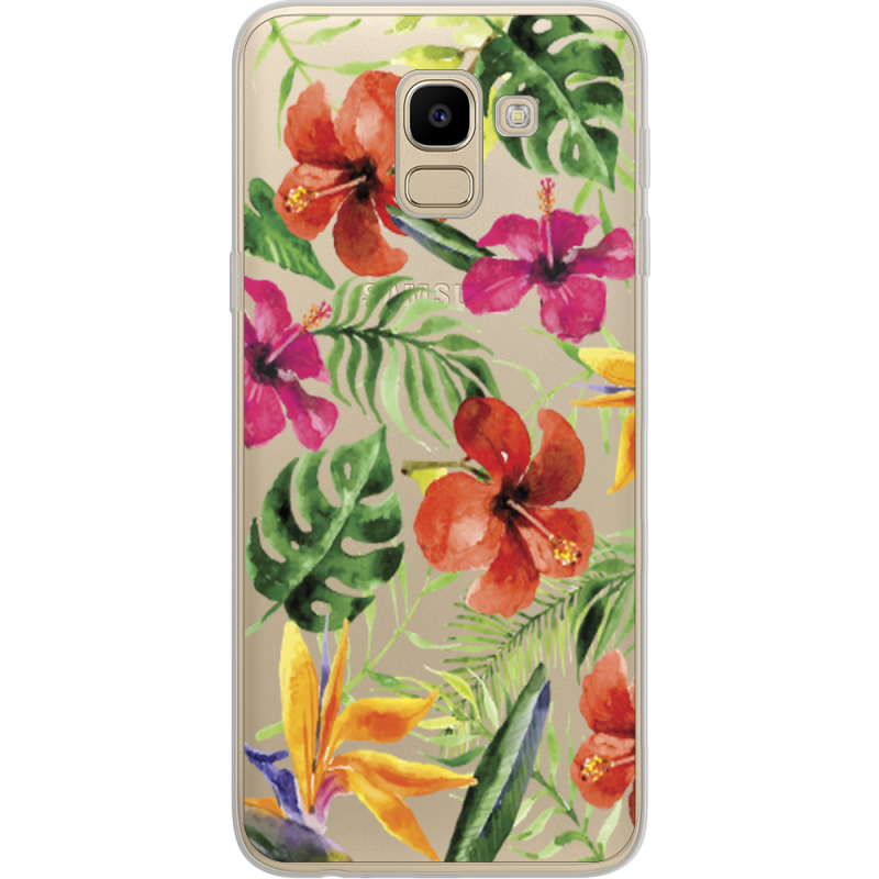 Прозрачный чехол Uprint Samsung J600 Galaxy J6 2018 Tropical Flowers