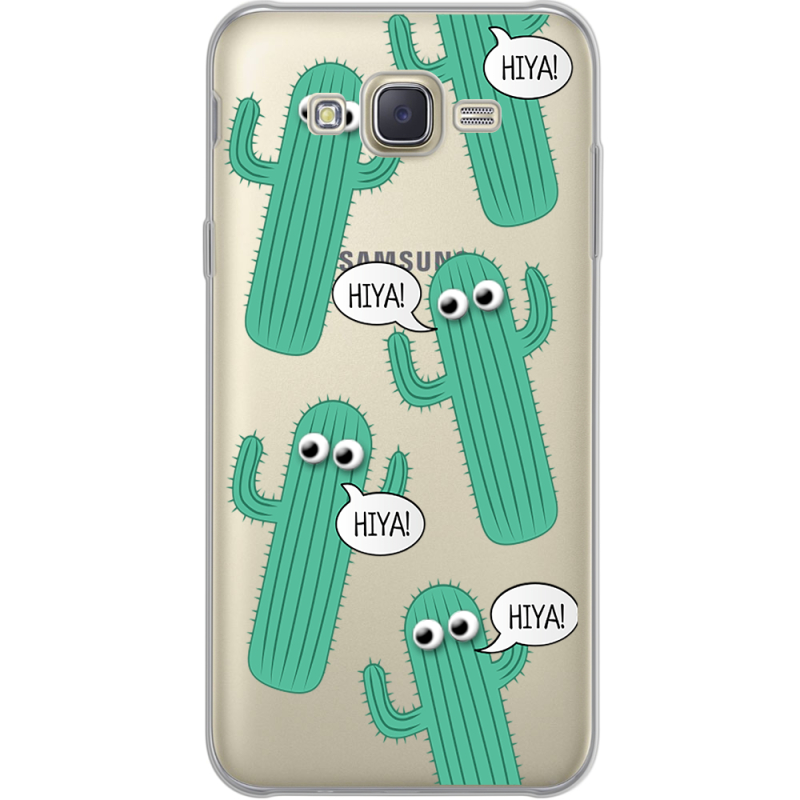 Прозрачный чехол Uprint Samsung J700H Galaxy J7 с 3D-глазками HIYA