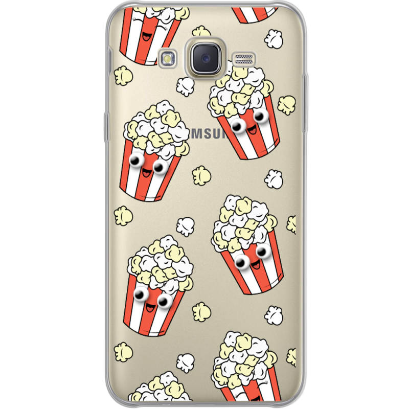 Прозрачный чехол Uprint Samsung J700H Galaxy J7 с 3D-глазками Popcorn