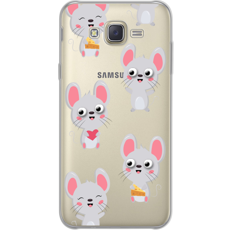 Прозрачный чехол Uprint Samsung J700H Galaxy J7 с 3D-глазками Mouse