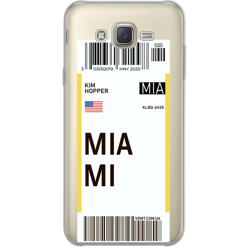 Прозрачный чехол Uprint Samsung J700H Galaxy J7 Ticket Miami