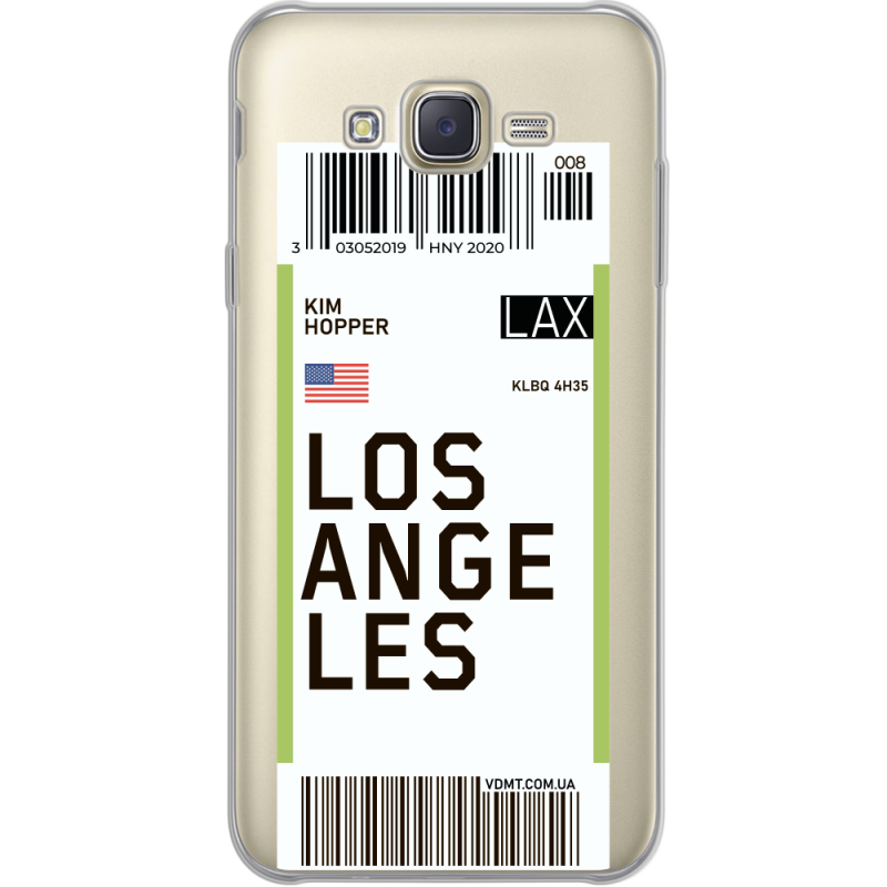 Прозрачный чехол Uprint Samsung J700H Galaxy J7 Ticket Los Angeles