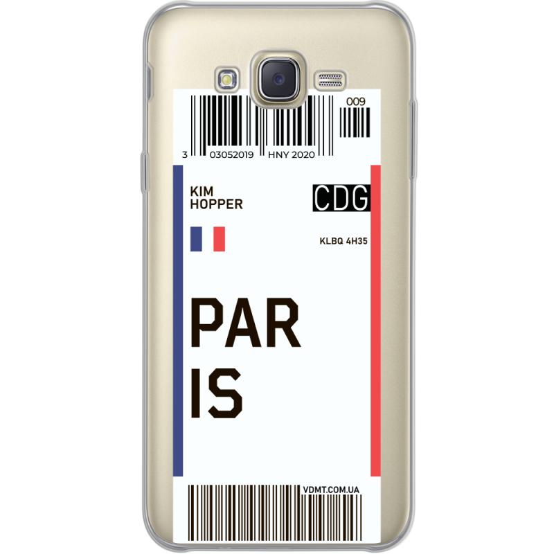 Прозрачный чехол Uprint Samsung J700H Galaxy J7 Ticket Paris