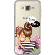 Прозрачный чехол Uprint Samsung J700H Galaxy J7 Super Mama and Daughter