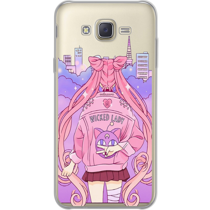 Прозрачный чехол Uprint Samsung J700H Galaxy J7 Wiked Lady