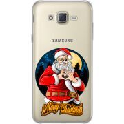 Прозрачный чехол Uprint Samsung J700H Galaxy J7 Cool Santa