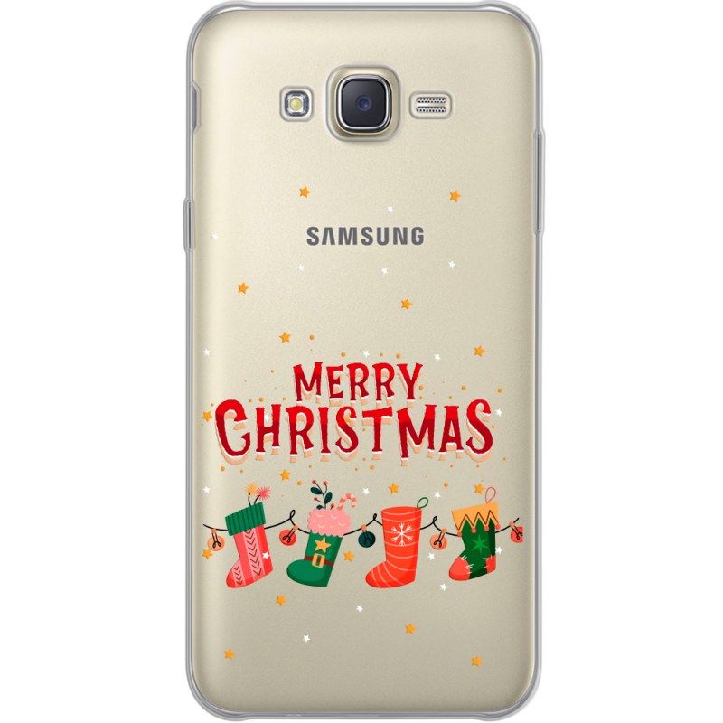 Прозрачный чехол Uprint Samsung J700H Galaxy J7 Merry Christmas