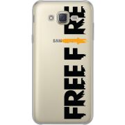 Прозрачный чехол Uprint Samsung J700H Galaxy J7 Free Fire Black Logo