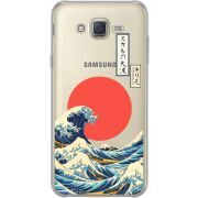 Прозрачный чехол Uprint Samsung J700H Galaxy J7 Большая волна в Канагаве