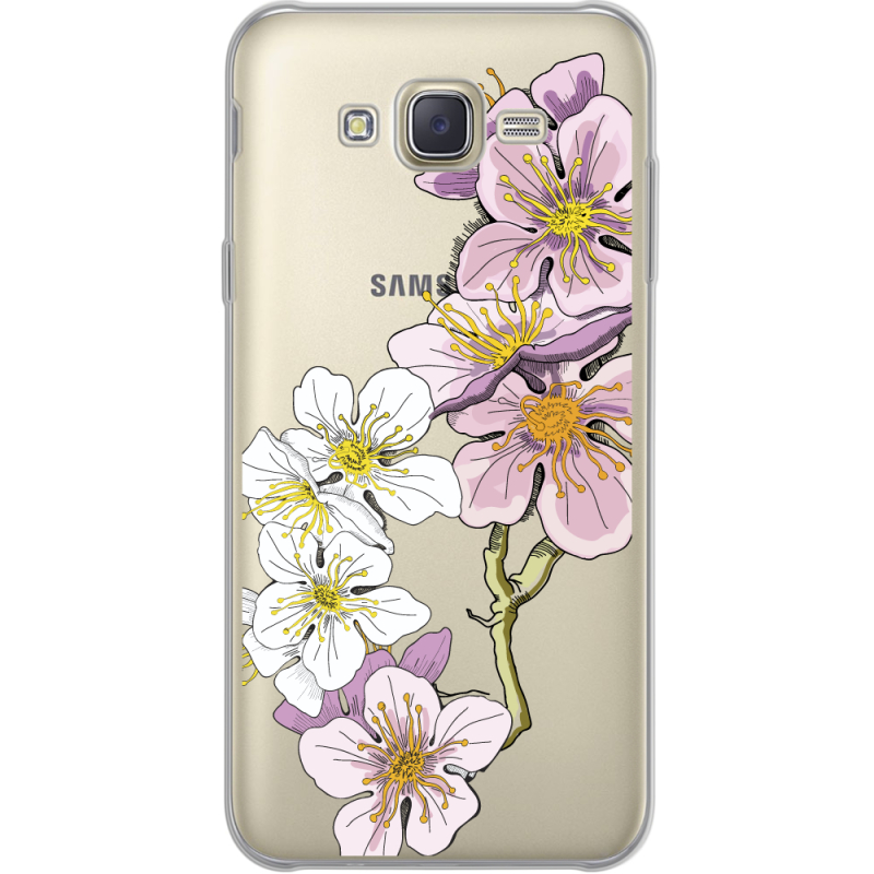 Прозрачный чехол Uprint Samsung J700H Galaxy J7 Cherry Blossom
