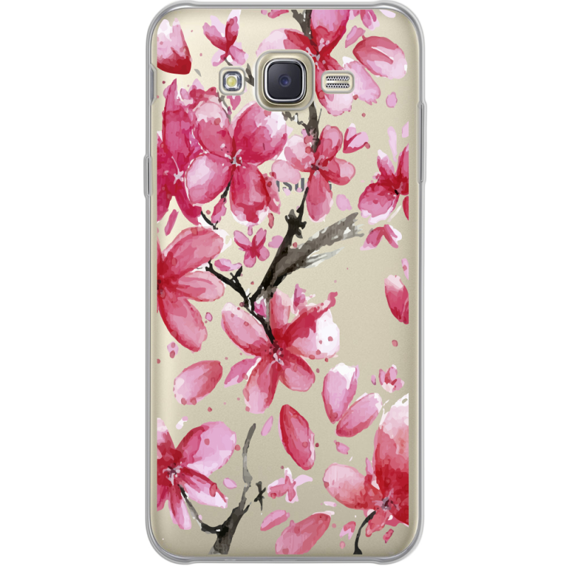 Прозрачный чехол Uprint Samsung J700H Galaxy J7 Pink Magnolia