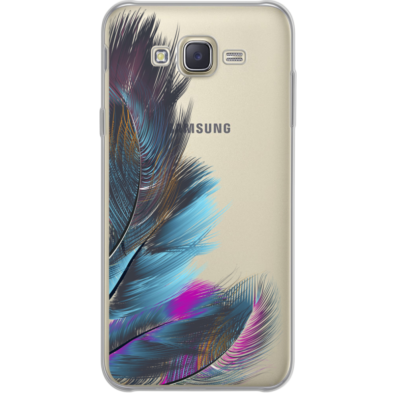 Прозрачный чехол Uprint Samsung J700H Galaxy J7 Feathers