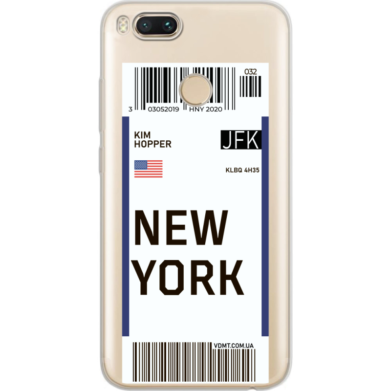 Прозрачный чехол Uprint Xiaomi Mi 5X / A1 Ticket New York